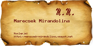 Marecsek Mirandolina névjegykártya